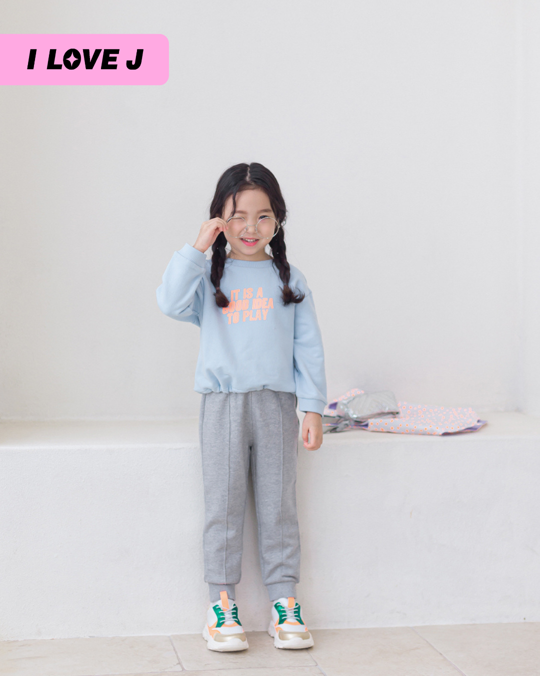 GOOD IDEA Sky Blue Cotton Unisex Pullover Sweatshirt