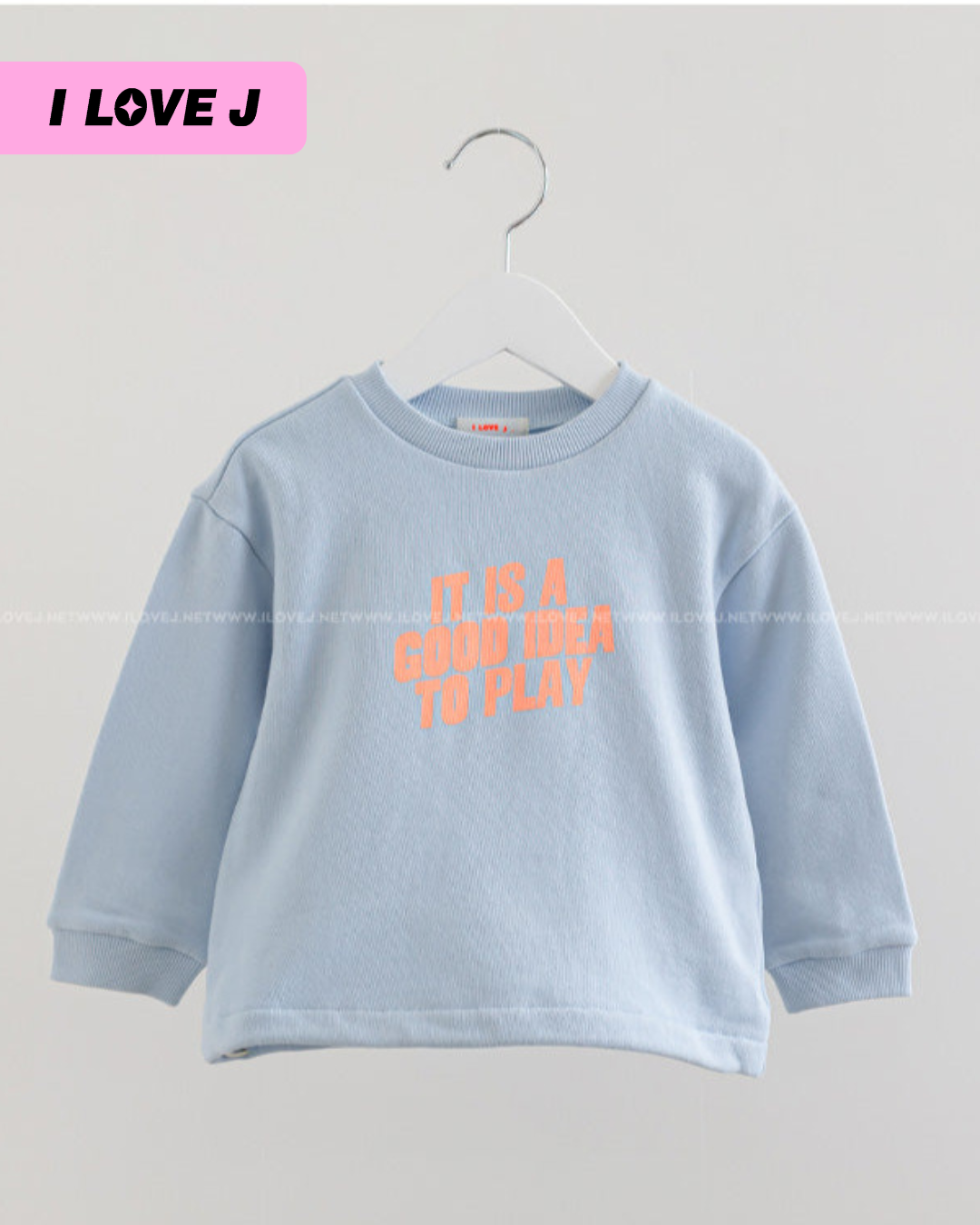 GOOD IDEA Sky Blue Cotton Unisex Pullover Sweatshirt