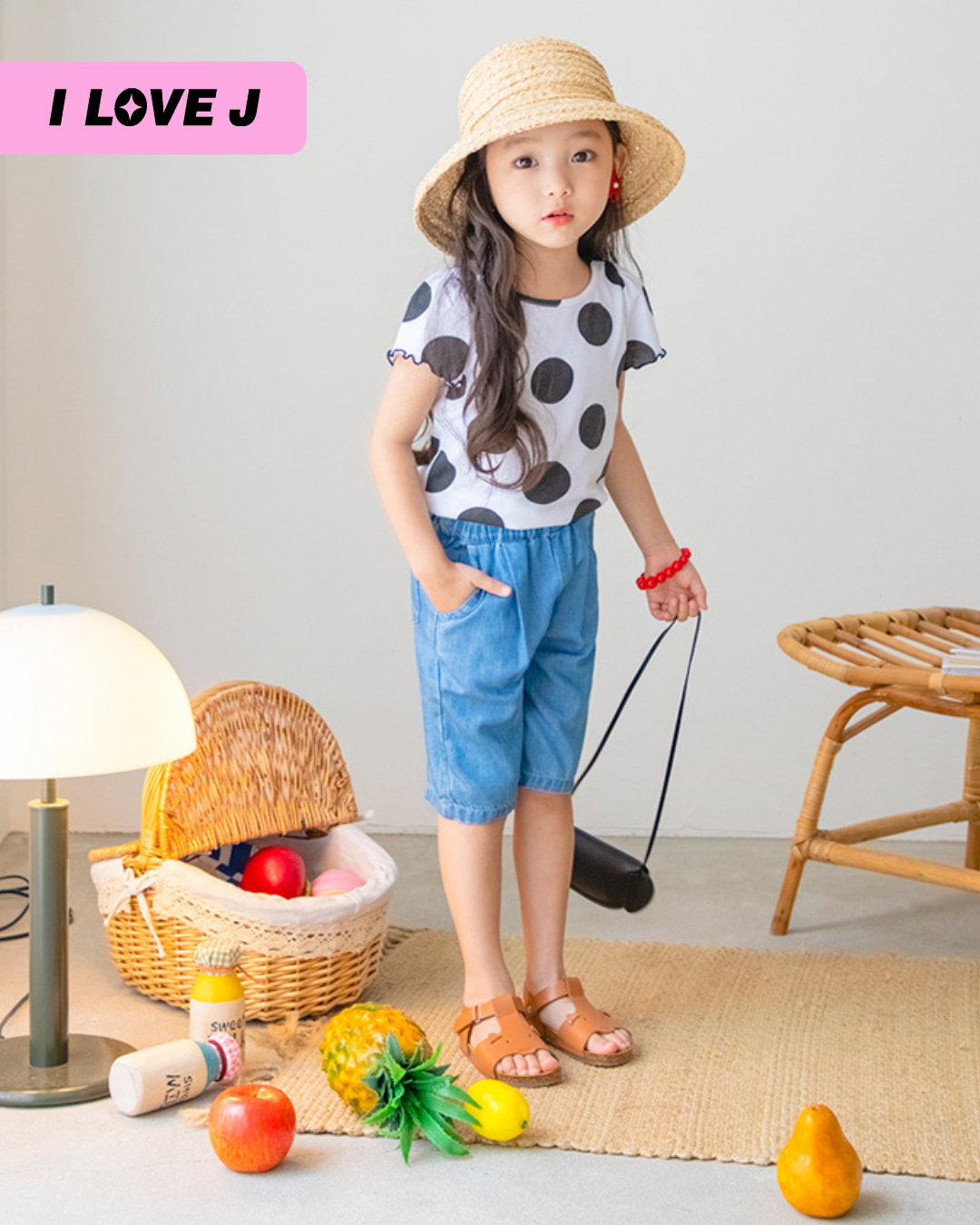 MIYO White & Black Polka Dot Short Sleeve Top