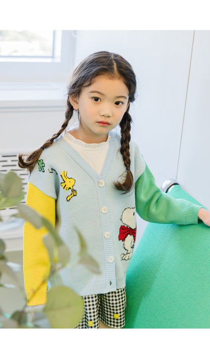 [PRE-ORDER] Kids Unisex Snoopy Ribbon Knit Cardigan