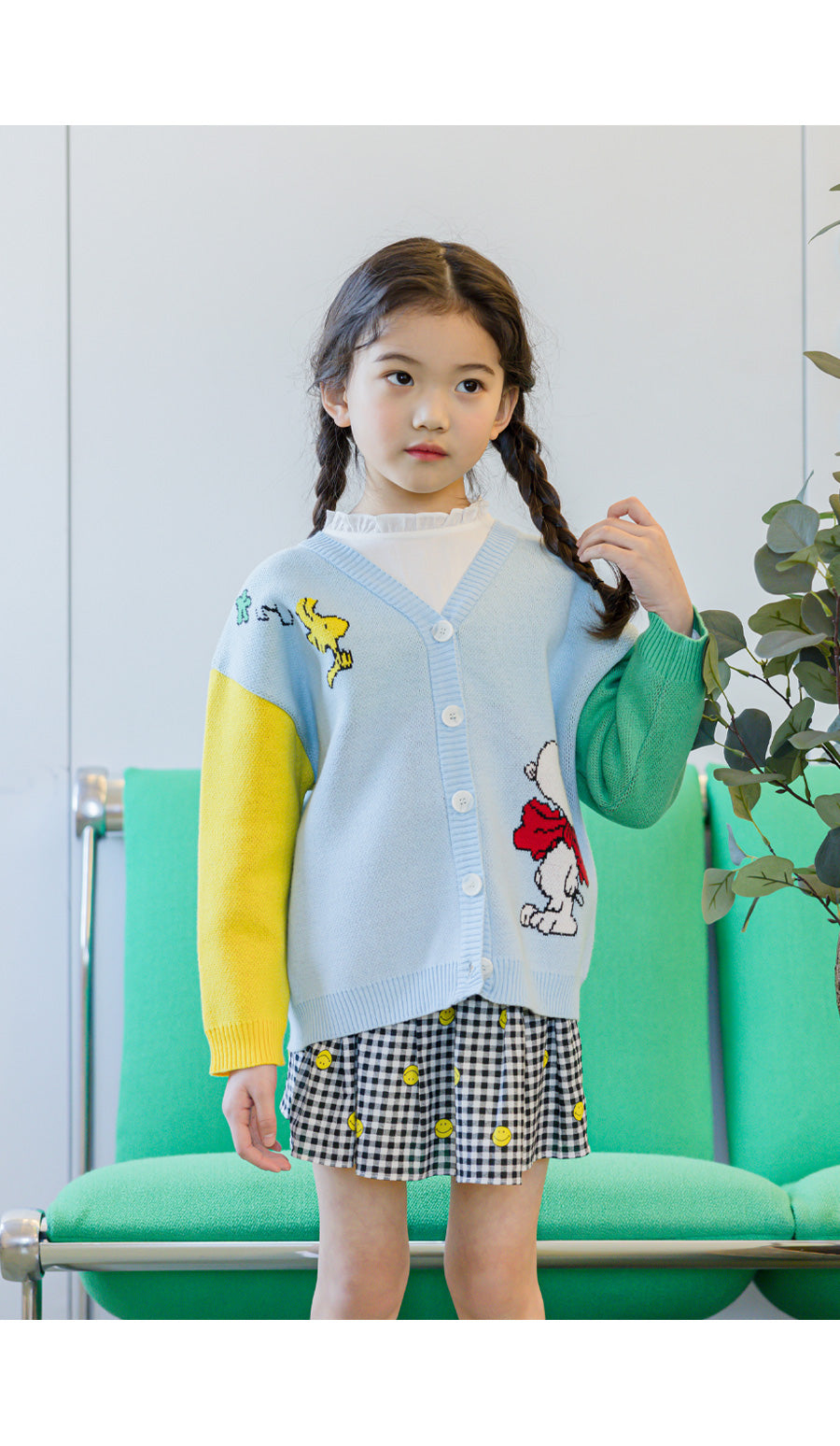 [PRE-ORDER] Kids Unisex Snoopy Ribbon Knit Cardigan