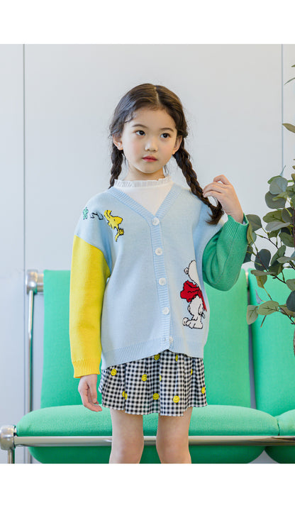 [PRE-ORDER] Kids Unisex Snoopy Ribbon Knit Cardigan