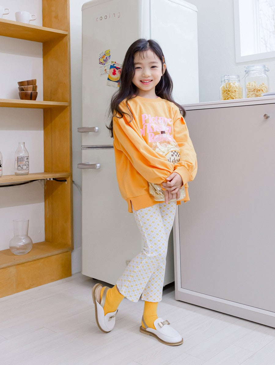 [PRE-ORDER] FLORAL Print Girls Bootcut Leggings – Soft Modal Cotton Stretch Pants [ILOVEJ]