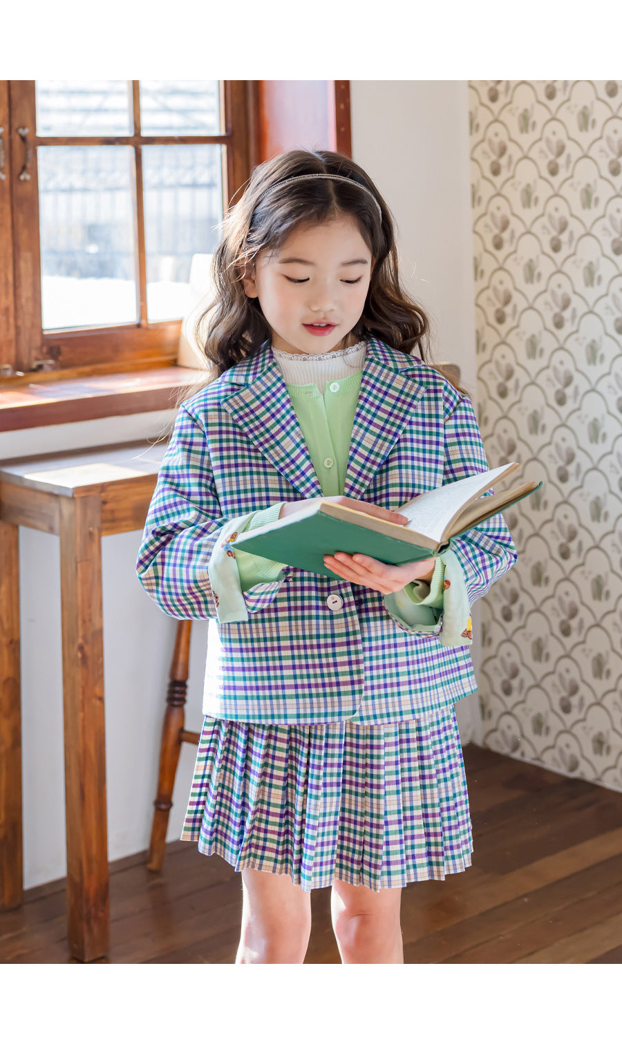 [PRE-ORDER] Kids Unisex Checkered Suit Jacket – Stretch Plaid Blazer