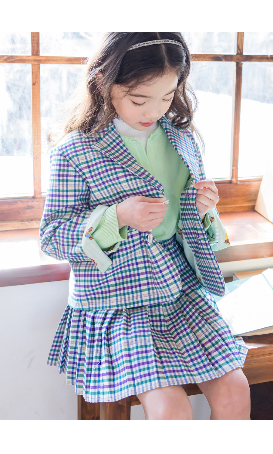 [PRE-ORDER] Kids Unisex Checkered Suit Jacket – Stretch Plaid Blazer