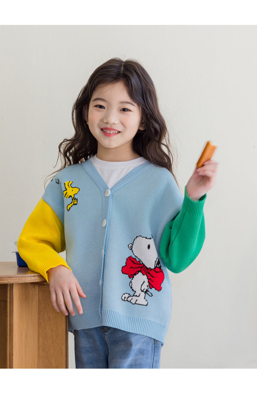 [PRE-ORDER] Kids Unisex Snoopy Ribbon Knit Cardigan