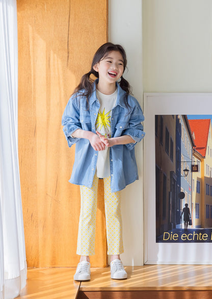 [PRE-ORDER] FLORAL Print Girls Bootcut Leggings – Soft Modal Cotton Stretch Pants