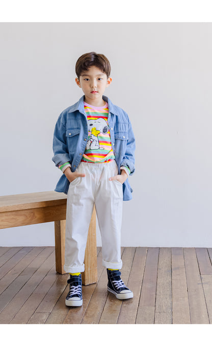[PRE-ORDER] Lightweight Unisex Spring Tapered Cotton Trousers – Kids Pleated Baggy Pants