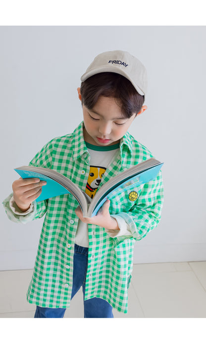 [PRE-ORDER] Kids Smile Check Unisex Oversized Long Sleeve Shirt