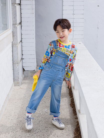 [PRE-ORDER] Kids Unisex Stretchy Baggy Overalls – Lightweight Suspender Pants