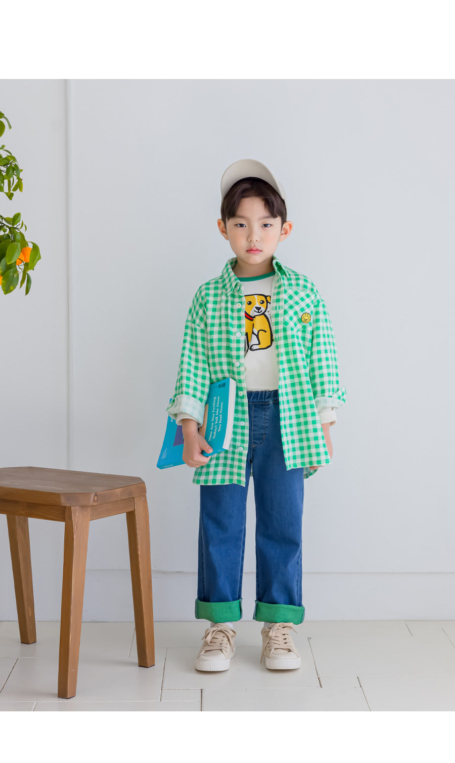 [PRE-ORDER] Kids Smile Check Unisex Oversized Long Sleeve Shirt