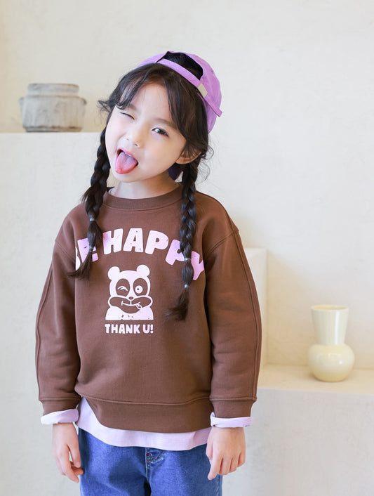 BE HAPPY: Cotton Unisex Pullover Sweatshirt