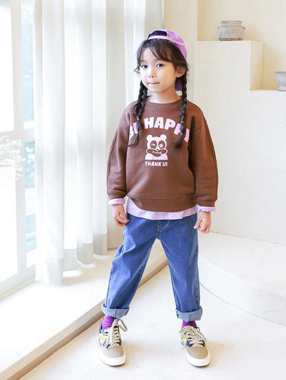 BE HAPPY: Cotton Unisex Pullover Sweatshirt