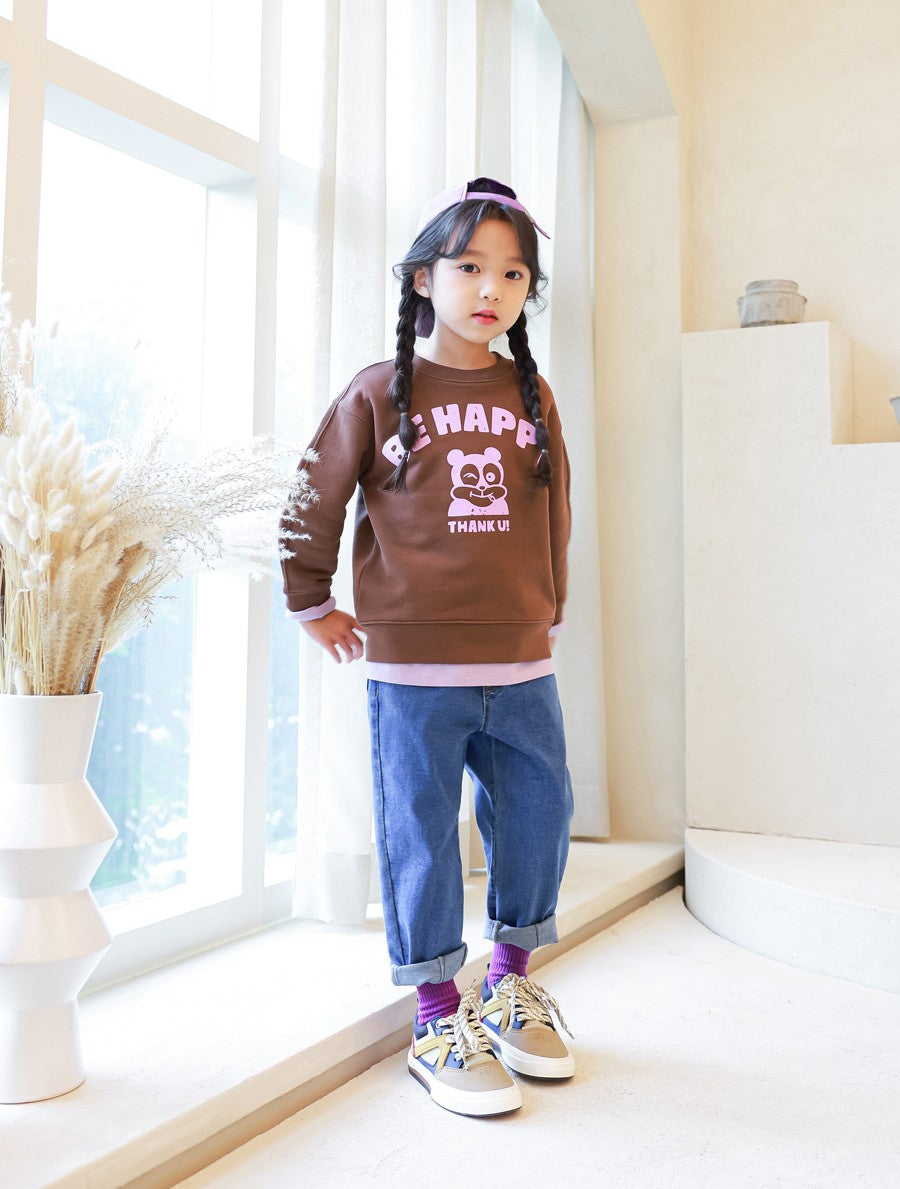 BE HAPPY: Cotton Unisex Pullover Sweatshirt