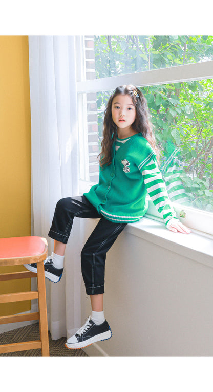 [PRE-ORDER] Kids Straight Cotton Pants with Color Stitch – Comfortable Daily Wear