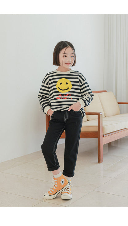 [PRE-ORDER] Kids Straight Cotton Pants with Color Stitch – Comfortable Daily Wear