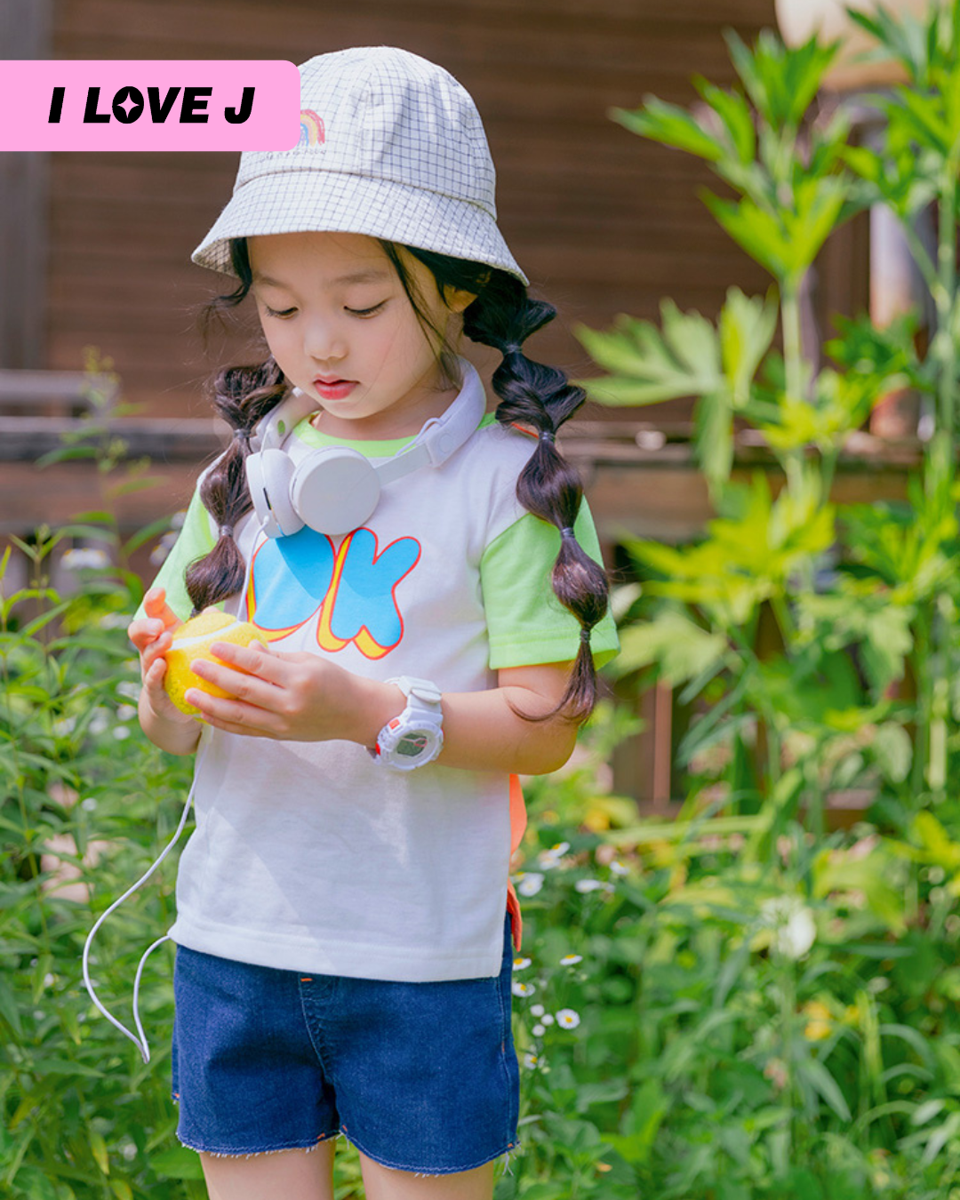 ORANI 3/4 Denim Neon Stitch Unisex Shorts