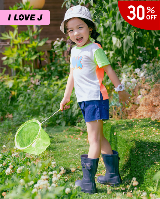 ORANI 3/4 Denim Neon Stitch Unisex Shorts