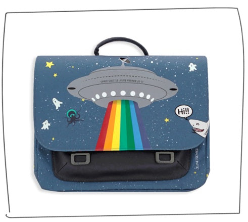 ILOVEJ Boys Space Rainbow LED School Backpack JEUNE PREMIER Collaboration Premium Durable Lightweight School Bag with LED Lights | Kids Backpack