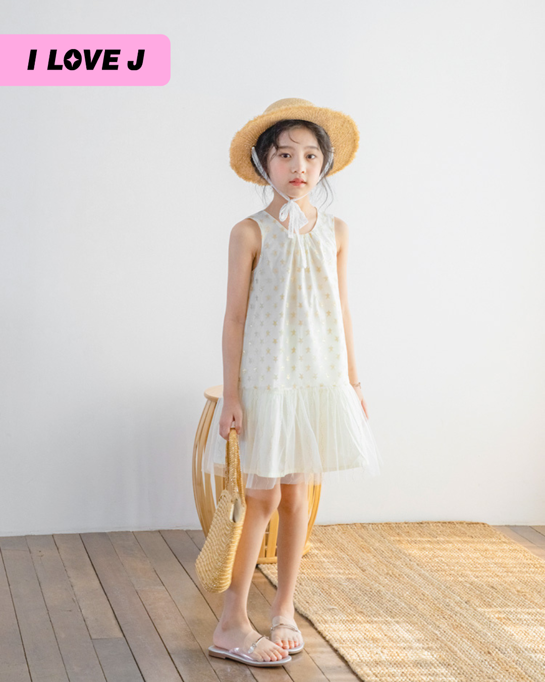 BOMI Nylon Poly-Cotton Metal Star Lace Dress