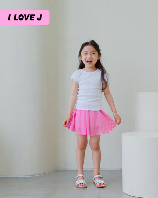 BLING Lightweight Striped Skirt with Inner Pants