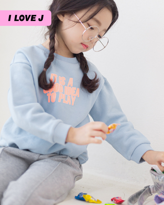 GOOD IDEA Sky Blue Cotton Unisex Pullover Sweatshirt