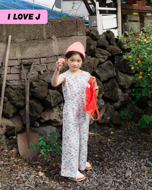 MINA Lightweight Cotton Checkered Floral Jumpsuit