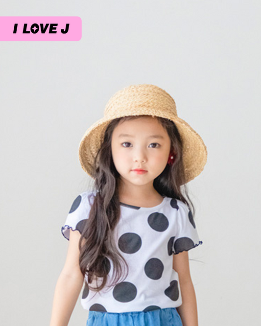 Polka Dot Kids T-shirt + Checkered Skirt Pants