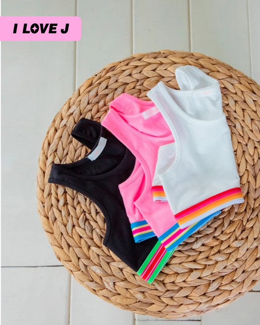 I LOVE J Kids RAMI Cotton Daily Sports Tank Top Baby Bra | Ages 4–13