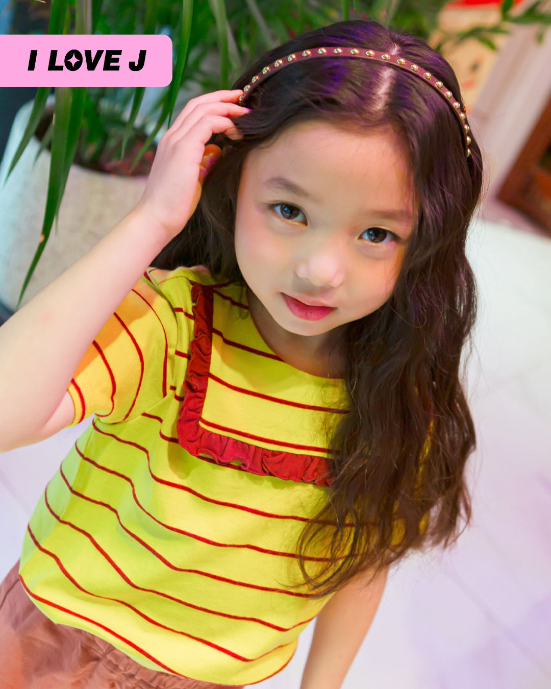 Square Neck Frill Short Sleeve Shirt Top for Girls
