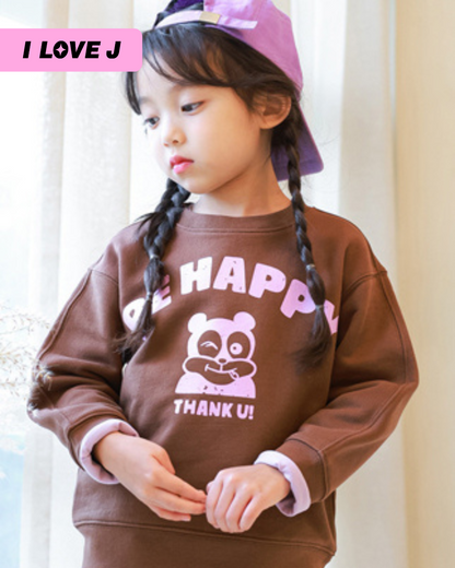 BE HAPPY Cotton Unisex Pullover Sweatshirt