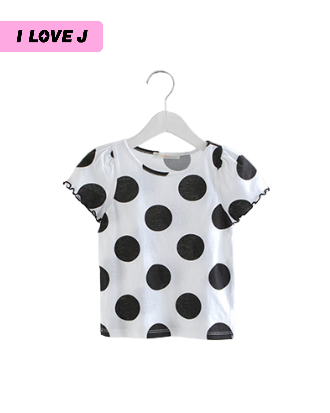 Girls Polka Dot Short Sleeve Top