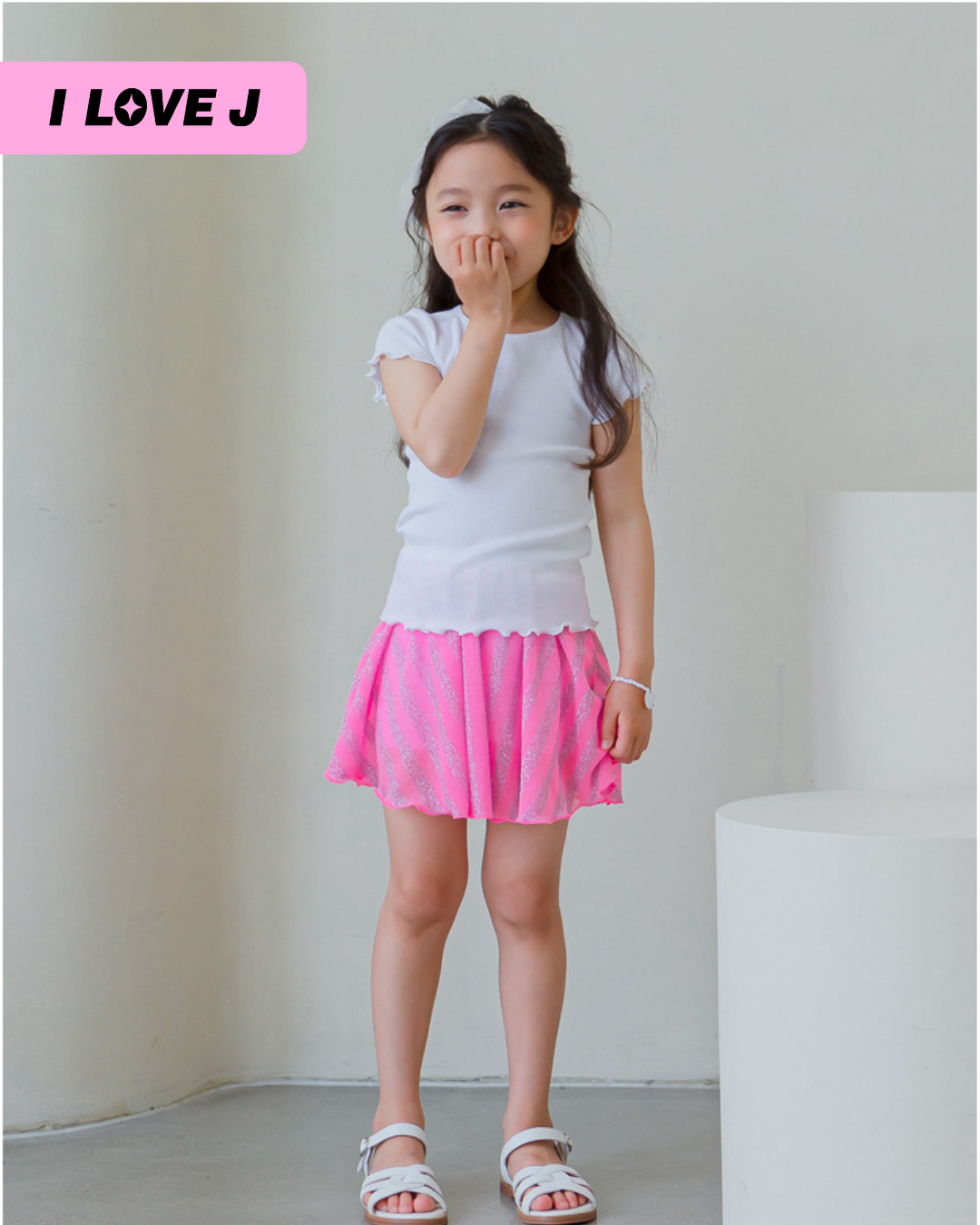BLING Lightweight Striped Skirt with Inner Pants