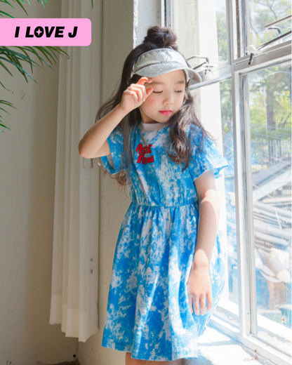 NAYEOM Tie-Dye Short Sleeve Summer Dress