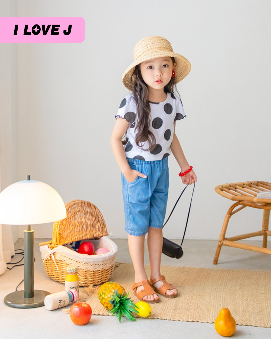 Girls Polka Dot Short Sleeve Top