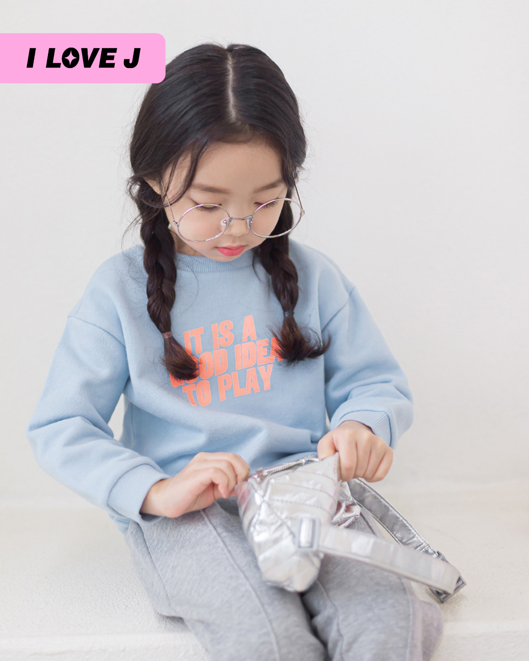 GOOD IDEA Sky Blue Cotton Unisex Pullover Sweatshirt
