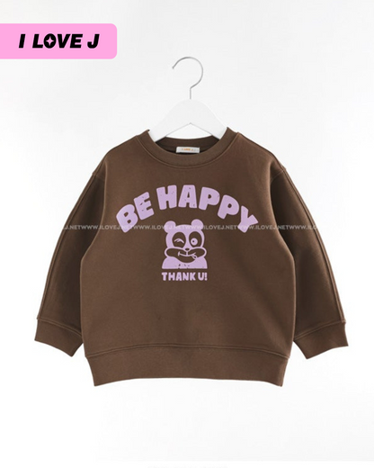 BE HAPPY Cotton Unisex Pullover Sweatshirt