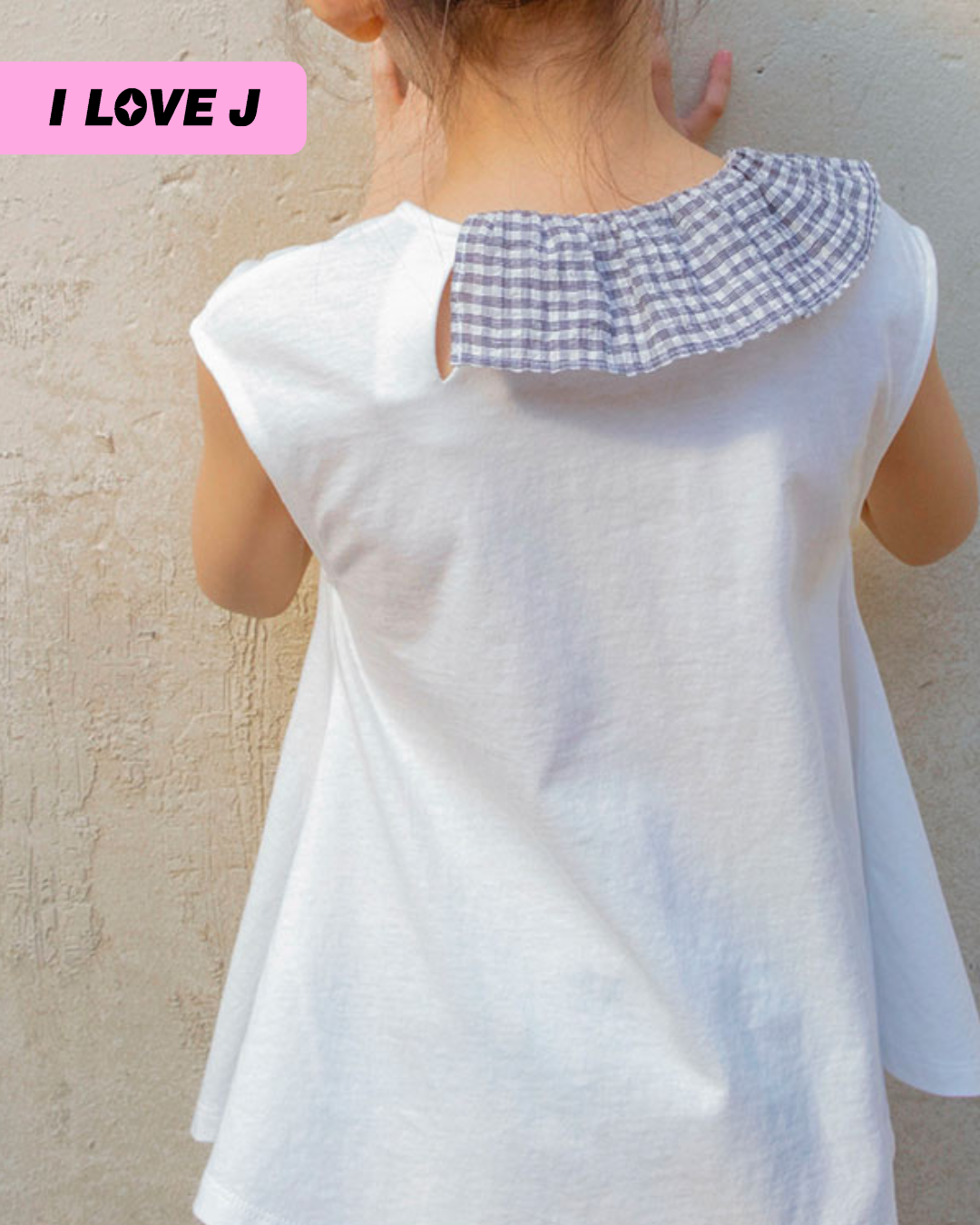 Park Check Frill Sleeveless Blouse