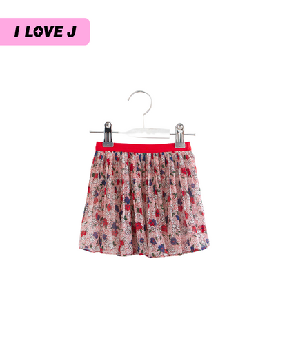 Peach Chiffon Skirt With Inner Shorts