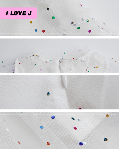 Ola Polka Dot Mesh Party Dress