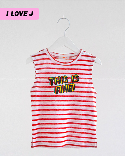 Fine Stripe Unisex Sleeveless Top