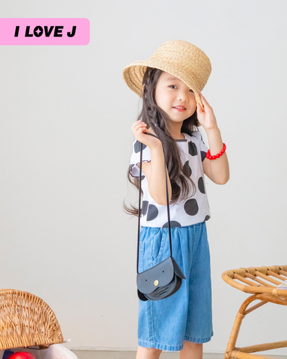 MIYO White & Black Polka Dot Short Sleeve Top