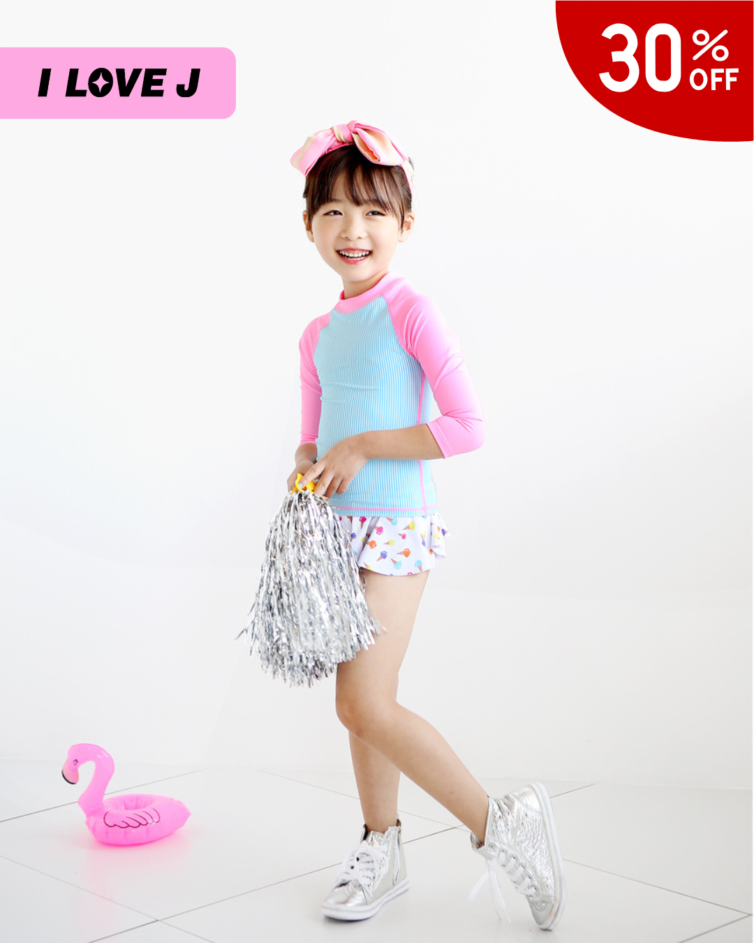 ICE CREAM Polyester Longsleeve Rash Guard Set