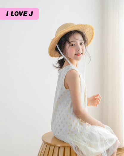 BOMI Nylon Poly-Cotton Metal Star Lace Dress