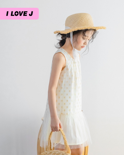BOMI Nylon Poly-Cotton Metal Star Lace Dress