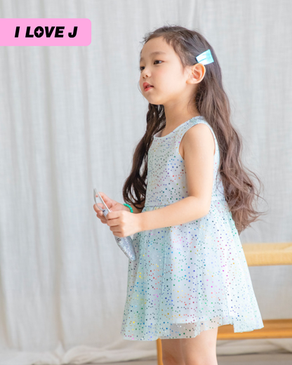 AVANI Nylon Rainbow Star Lace Sleeveless Dress