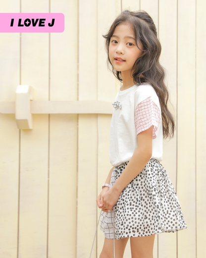 EVANA Circle Checkered Cotton Shorts