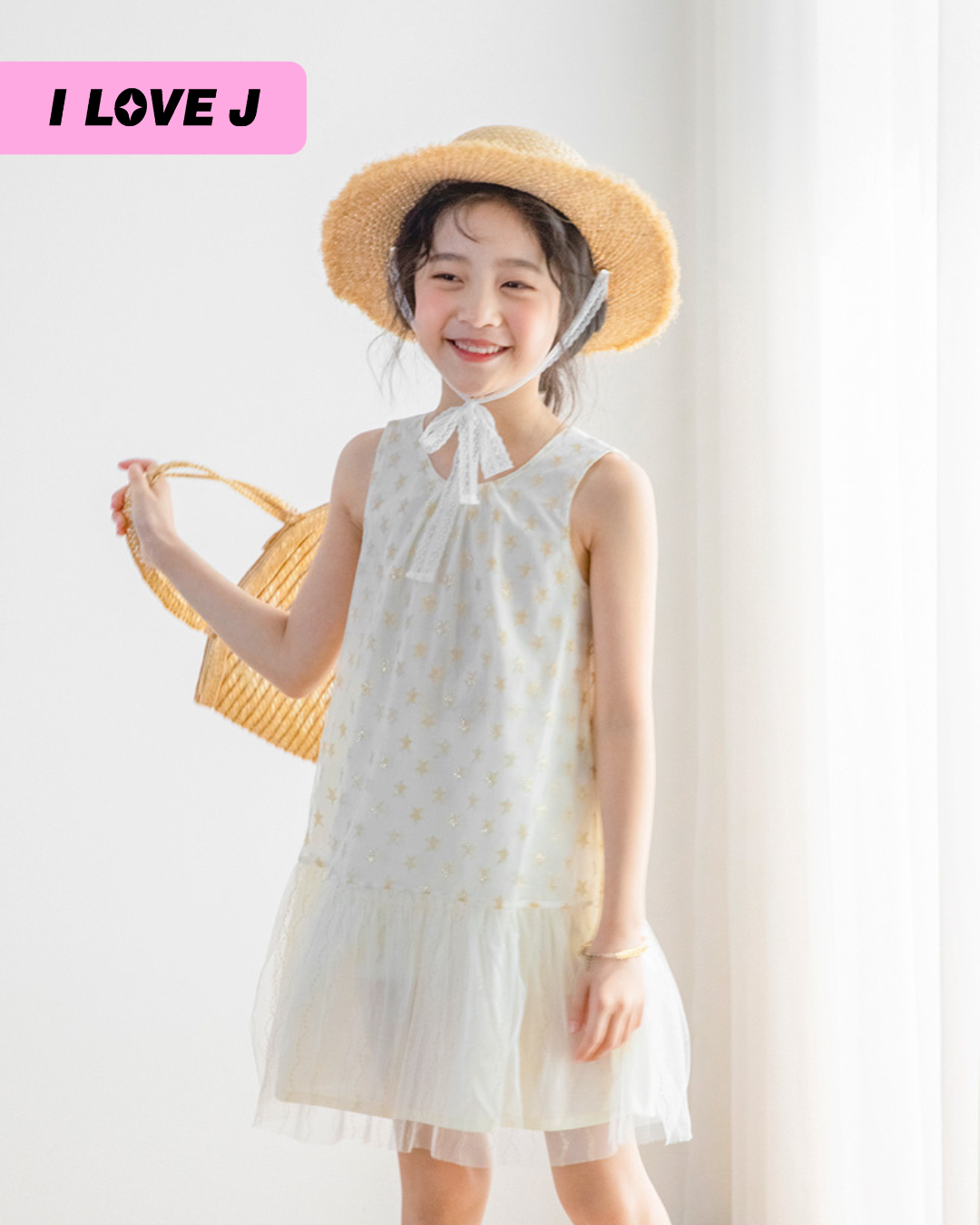 BOMI Nylon Poly-Cotton Metal Star Lace Dress