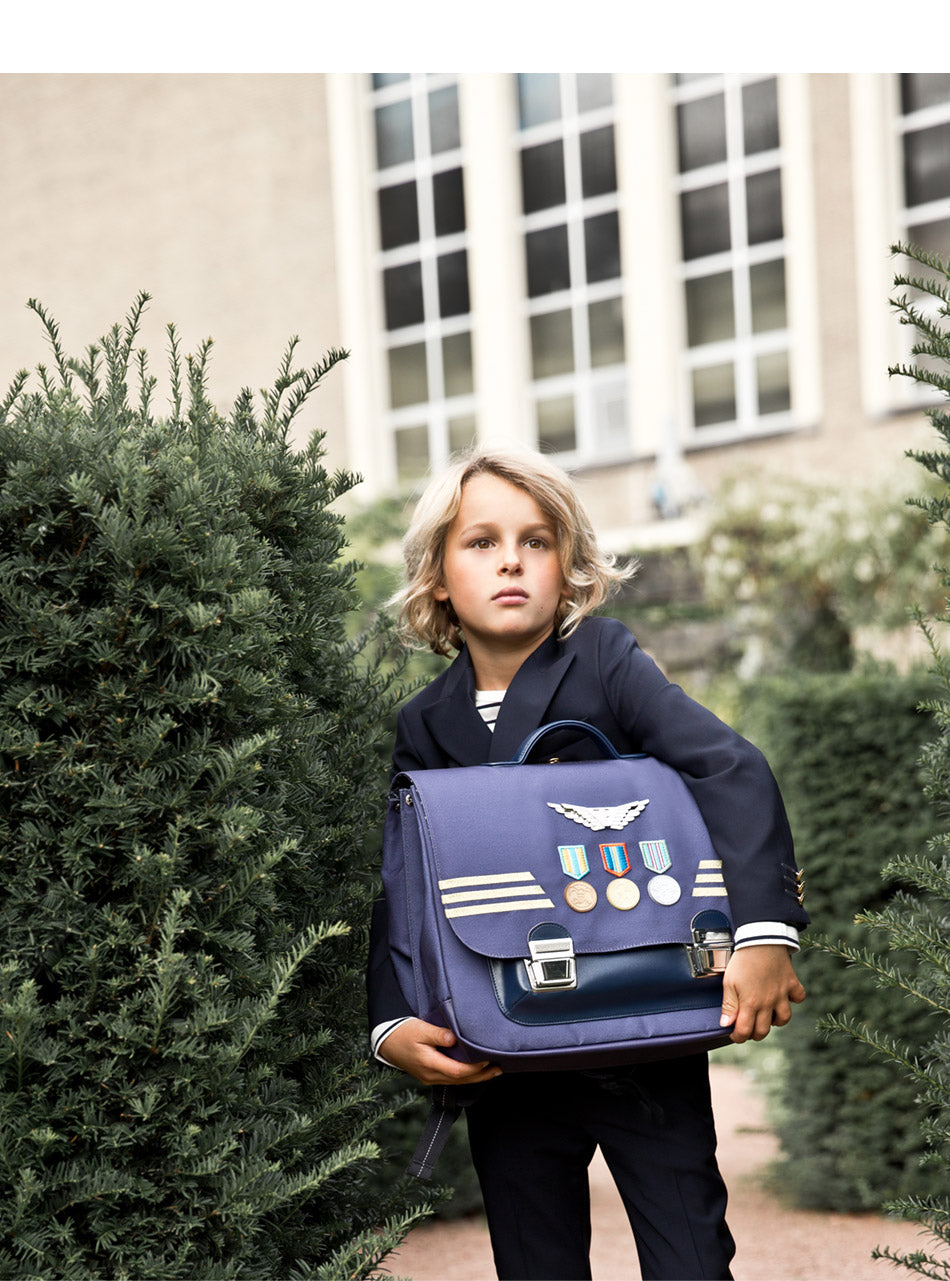 ILOVEJ Boys Captain Classic School Backpack JEUNE PREMIER Collaboration Premium Lightweight Durable School Bag for Kids