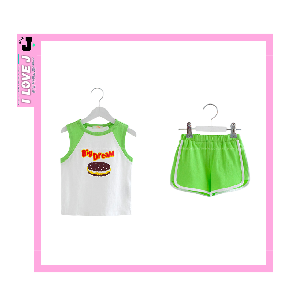 I LOVE J Kids Cookie’s Dream Top and Bottom Unisex Set | Ages 6–11